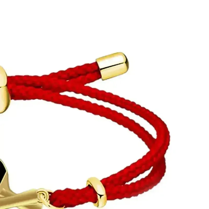 Asian Cup Table Tennis Adjustable Rope Bracelet – Gold Bat Charm