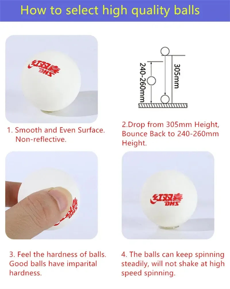 DHS 40+mm ABS High-Quality Table Tennis Training Balls – 20/50/100 Pack