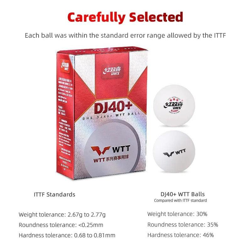DHS DJ40+ WTT Official 3 Star Table Tennis Ball