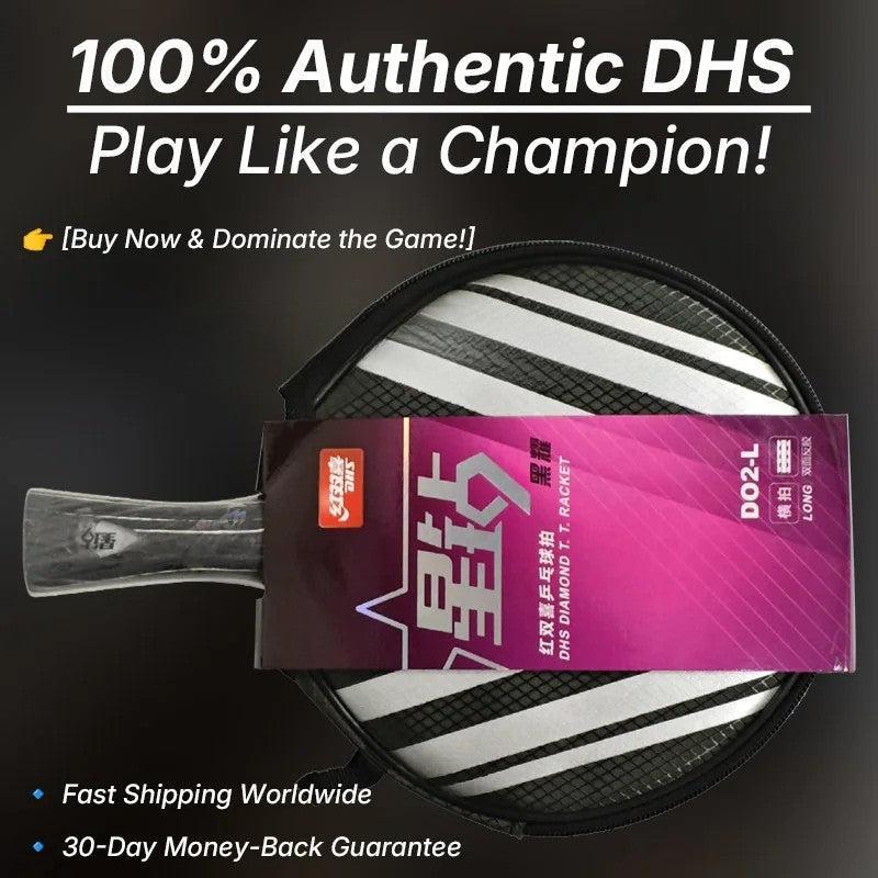 DHS Diamond Black Premium Table Tennis Racket – Pro Spin & Control