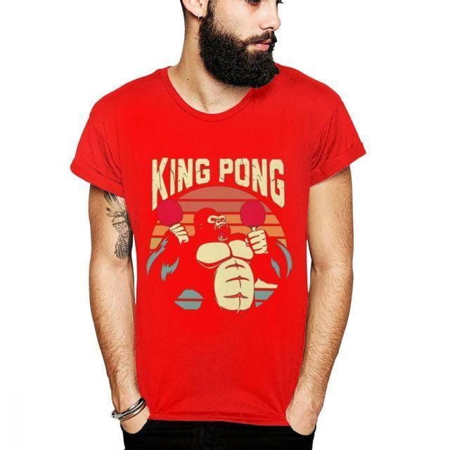 Gorilla King Pong Tischtennis T-Shirt