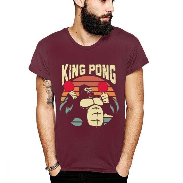 Gorilla King Pong Tischtennis T-Shirt
