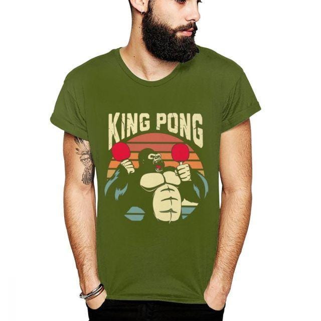 Gorilla King Pong Tischtennis T-Shirt