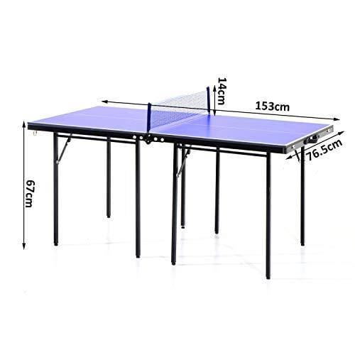 HOMCOM Folding Mini Compact Table Tennis Top Ping Pong Table Set