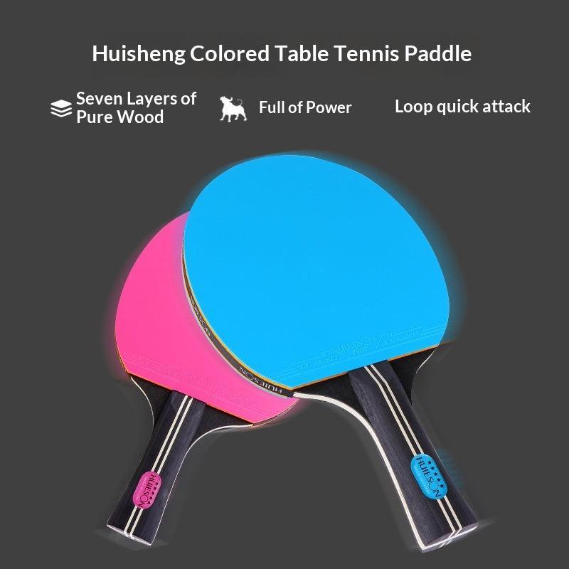 HUIESON 5-Star Colorful Table Tennis Bat + Case
