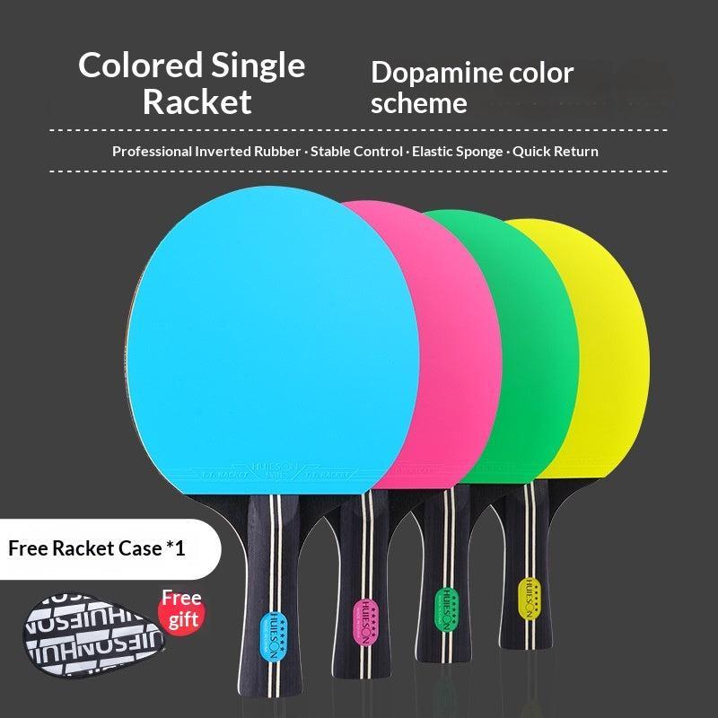 HUIESON 5-Star Colorful Table Tennis Bat + Case