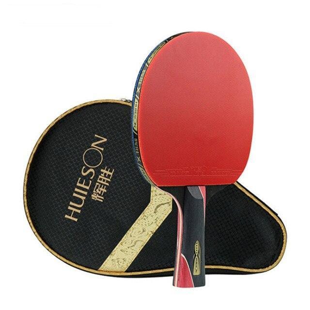 Huieson 5 Star Carbon Fibre Table Tennis Bat + Case