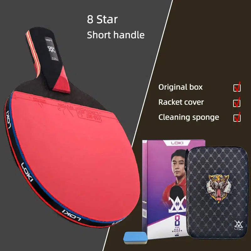 LOKI 8 Star Tischtennisschläger 7-lagiges Holz mit Hülle