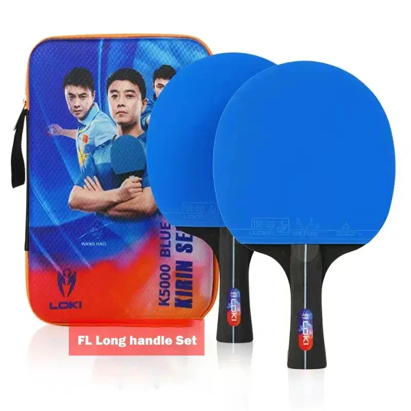 LOKI K5000 Tischtennisschläger x 2 mit blauem Belag