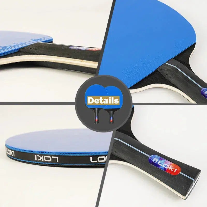 LOKI K5000 Tischtennisschläger x 2 mit blauem Belag