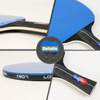 LOKI K5000 Table Tennis Bats x 2 with Blue Rubber