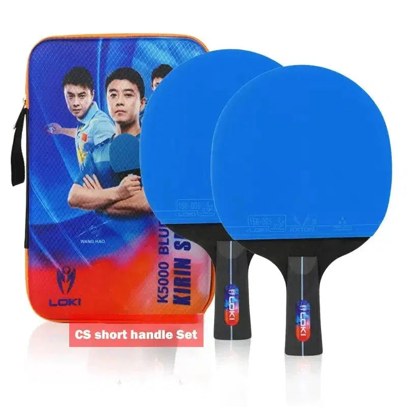 LOKI K5000 Tischtennisschläger x 2 mit blauem Belag