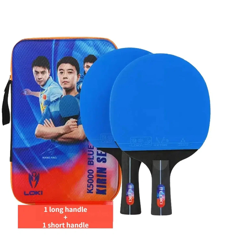 LOKI K5000 Tischtennisschläger x 2 mit blauem Belag