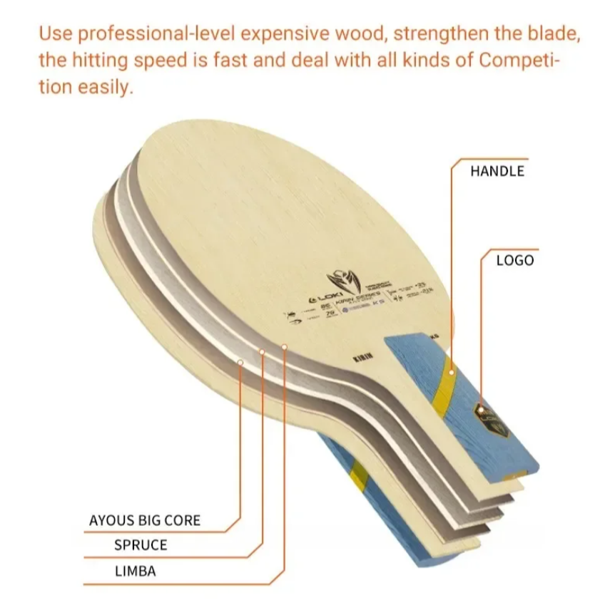 LOKI Kirin K5 Tischtennis 5-Ply Holzblatt ALL+