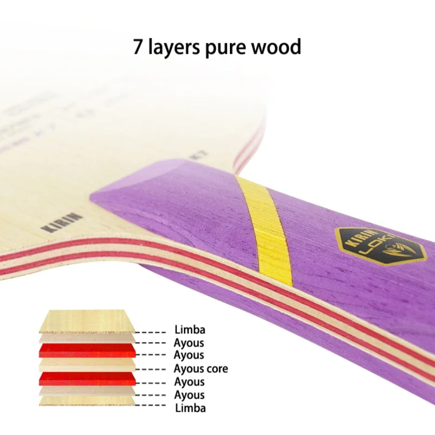 LOKI Kirin K7 Table Tennis 7 Ply Wood Blade OFF+