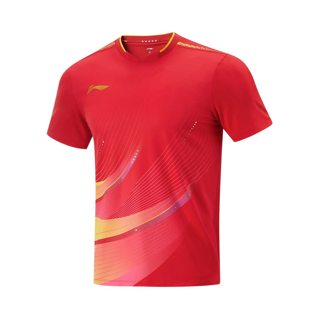 Li Ning CNT Red Gold Wave Shirt