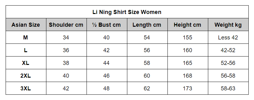 Li Ning Malaysian WC Womens Table Tennis Shirt