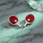 Mini Table Tennis Bat Stud Earrings – Sporty Gift for Ping Pong Fans