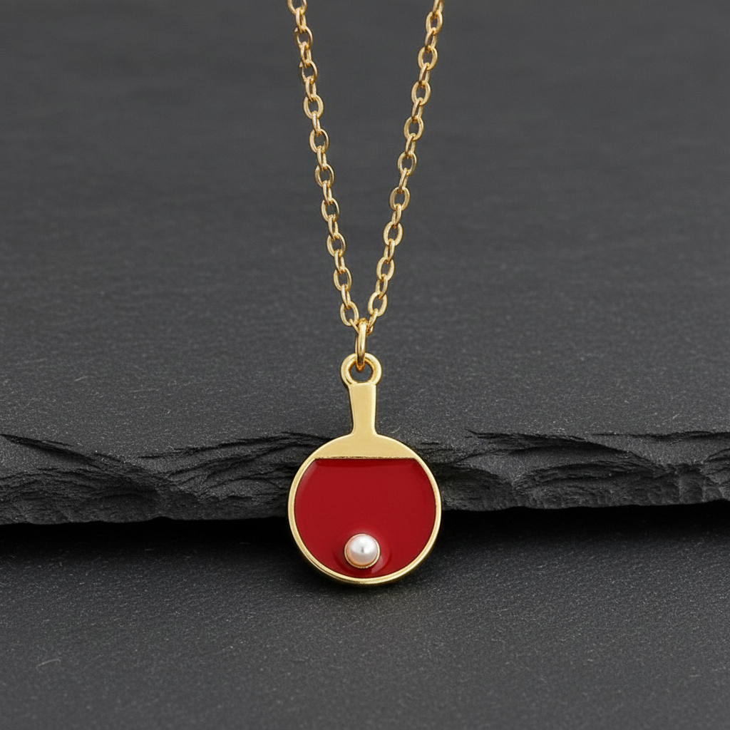Ping Pong Passion Bat Pendant Necklace