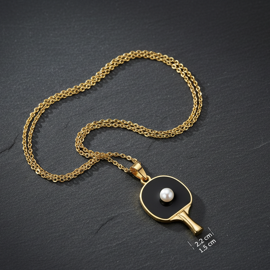 Ping Pong Passion Bat Pendant Necklace