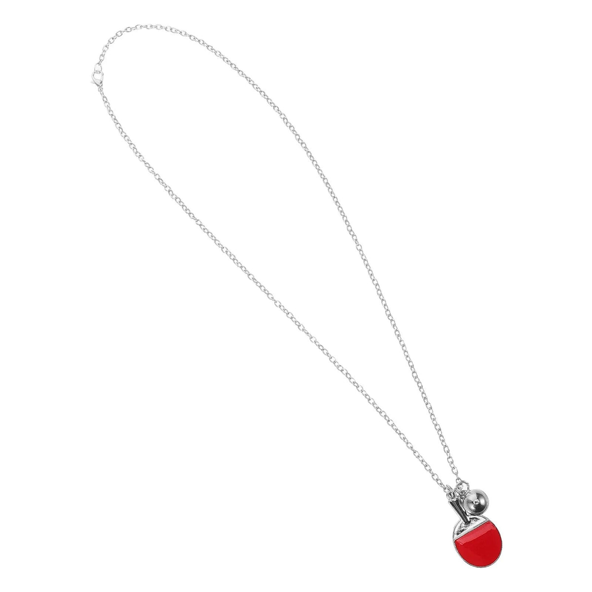 Ping Pong Passion Bat Pendant Necklace – Stainless Steel Table Tennis Jewelry