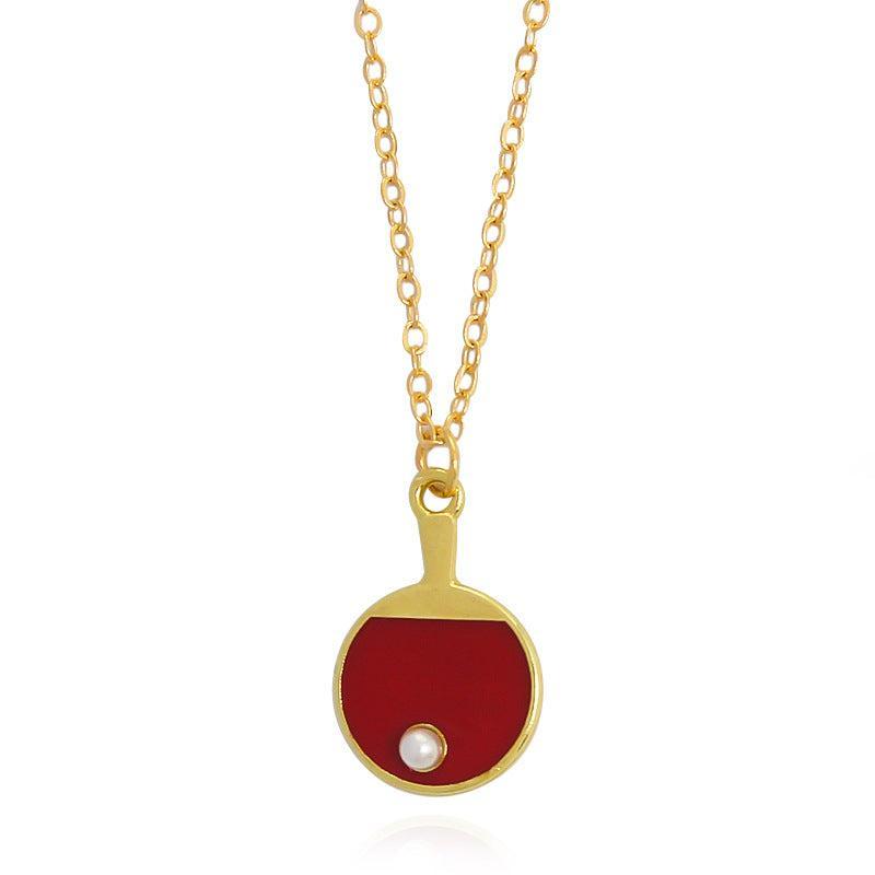 Ping Pong Passion Bat Pendant Necklace