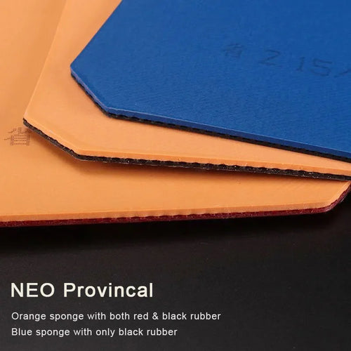 DHS Hurricane 3 NEO Provincial Tischtennis-Belag, professioneller klebriger Ping-Pong-Belag mit blauem/orangem Schwamm