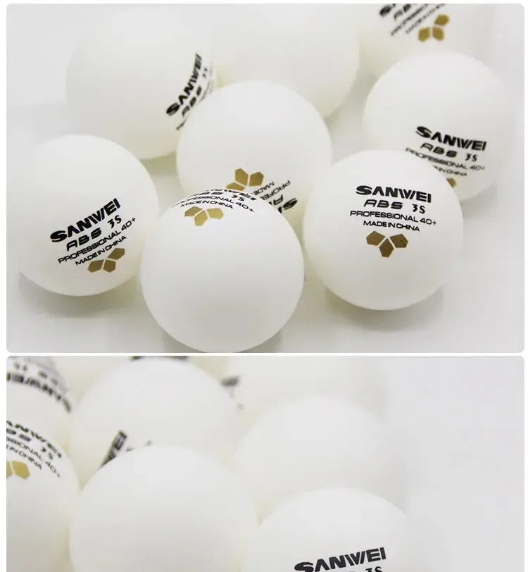 SANWEI 3S 40+ Gold Label ABS Seam Training Table Tennis Balls – 100 Pack