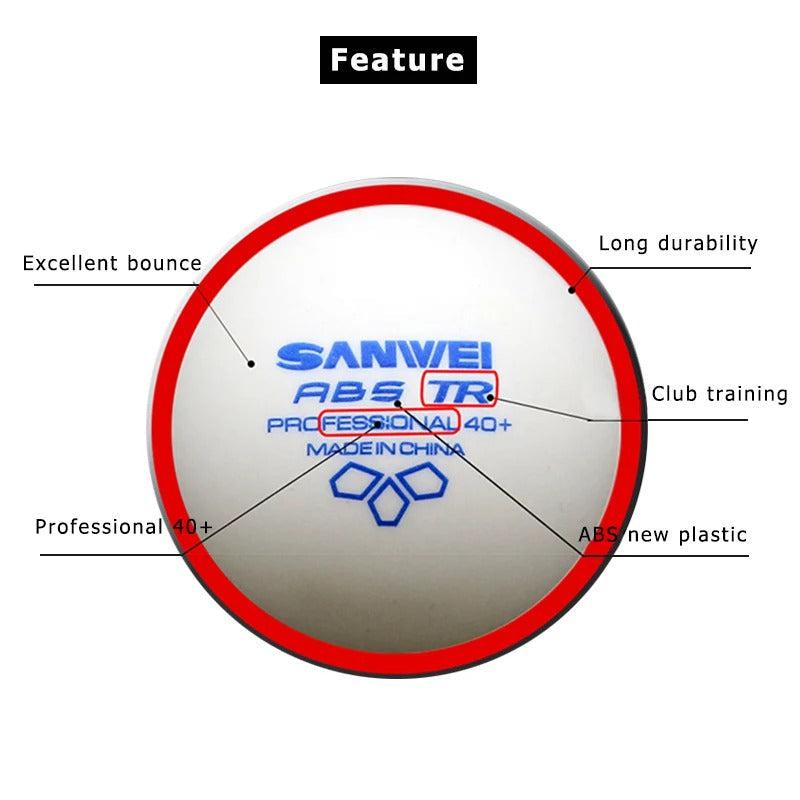 Sanwei TR 3-Star 40+ ABS Table Tennis Training Balls x 100