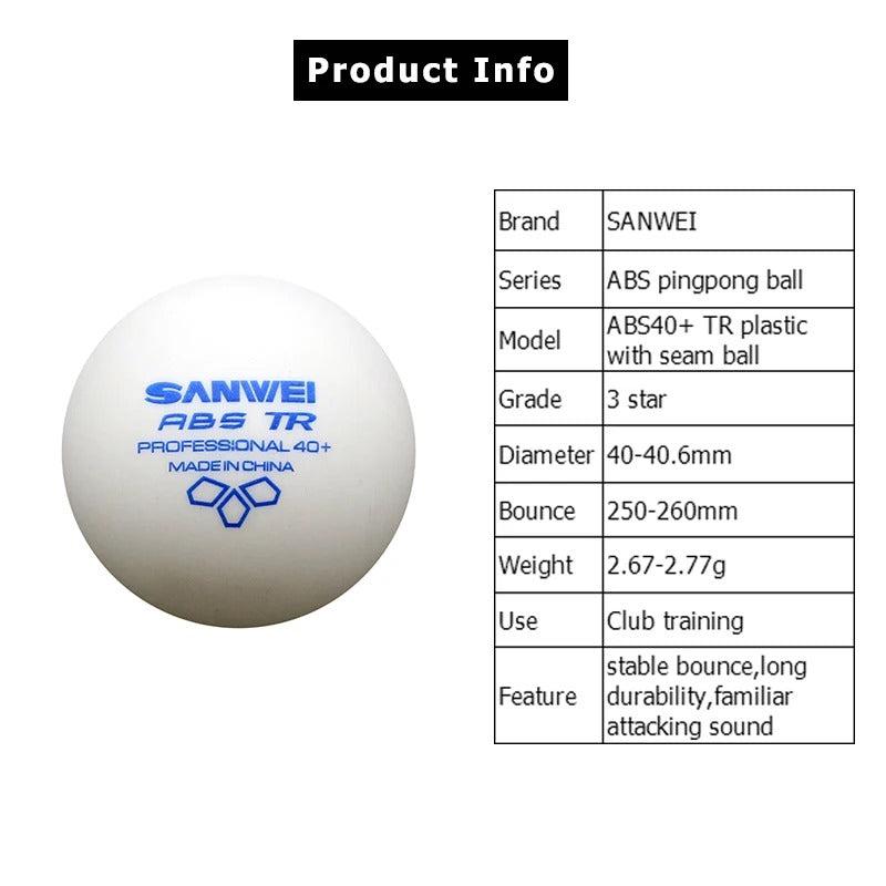Sanwei TR 3-Star 40+ ABS Table Tennis Training Balls x 100