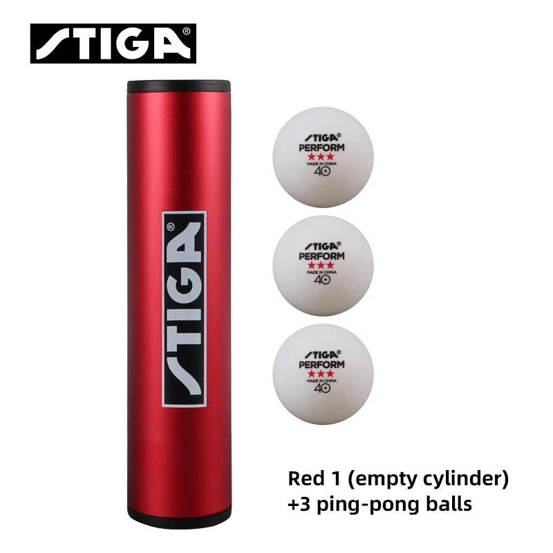 Stiga Table Tennis Rubber Roller & Ball Case + 3 Perform 3-Star Balls