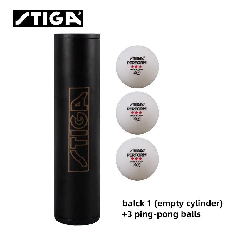 Stiga Table Tennis Rubber Roller & Ball Case + 3 Perform 3-Star Balls