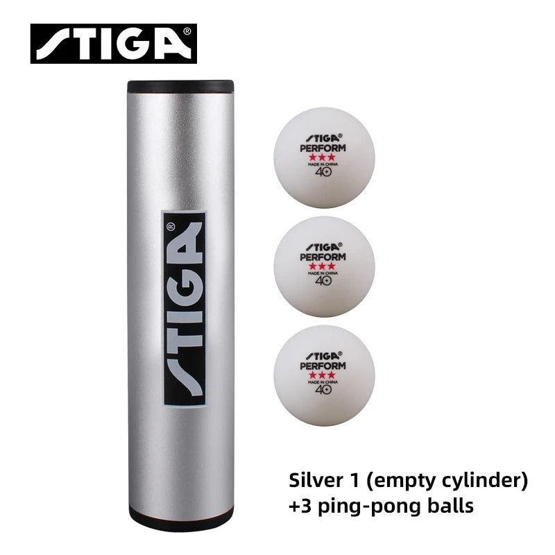 Stiga Table Tennis Rubber Roller & Ball Case + 3 Perform 3-Star Balls