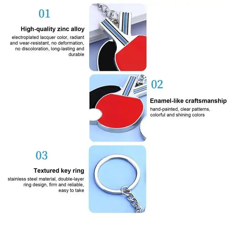 Table Tennis Bat & Ball Keychain – Gift for Ping Pong Fans