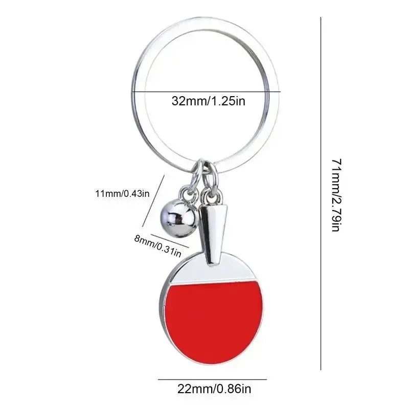 Table Tennis Bat & Ball Keychain – Gift for Ping Pong Fans