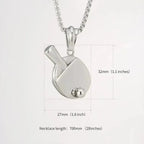 Tischtennis-Schläger-Halskette – (Unisex, Silber)