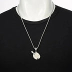 Tischtennis-Schläger-Halskette – (Unisex, Silber)