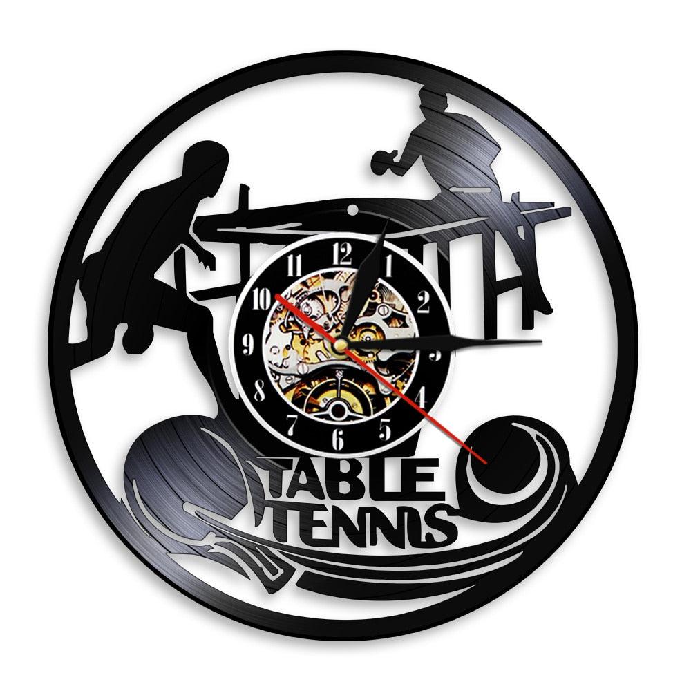 Table Tennis Vinyl Clock - Art Décor for Table Tennis Player