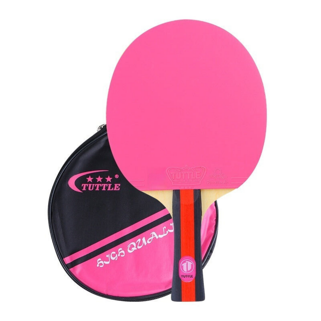 Tuttle 7-lagiger Vollholz-Tischtennisschläger – Pink, Blau oder Grün