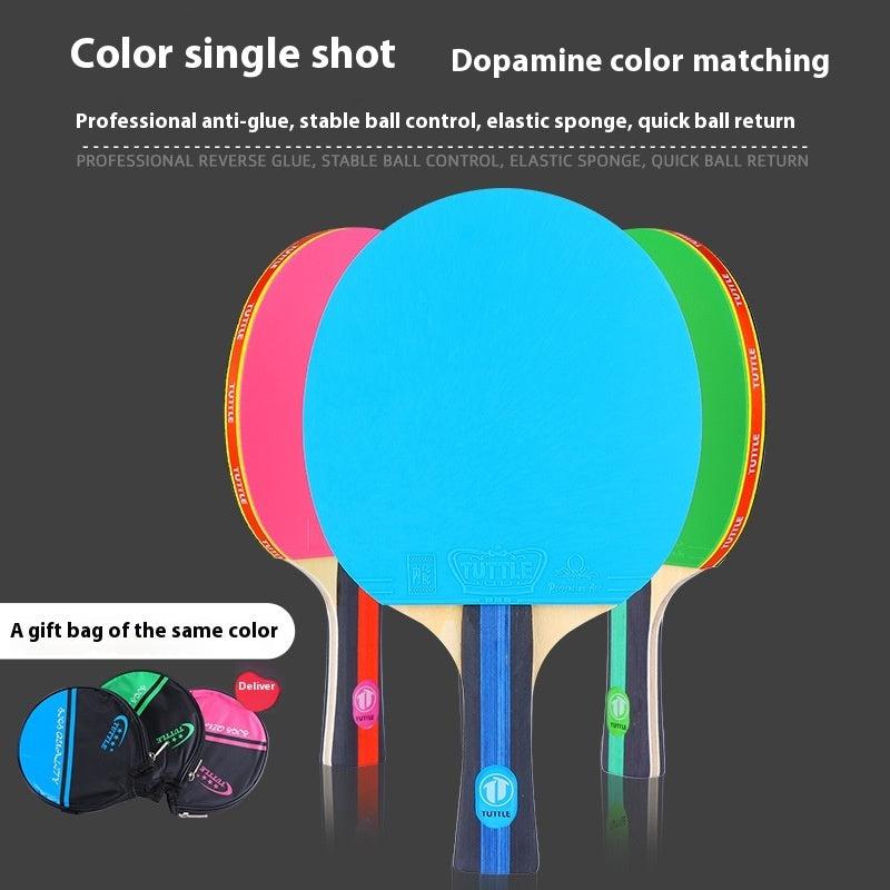 Tuttle 7-lagiger Vollholz-Tischtennisschläger – Pink, Blau oder Grün