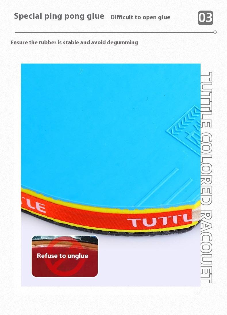 Tuttle 7-lagiger Vollholz-Tischtennisschläger – Pink, Blau oder Grün